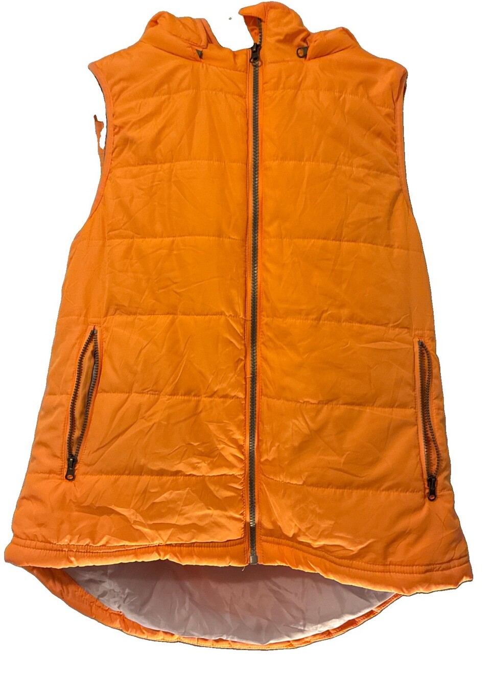 Body Womens Orange Puffer Vest Size Medium
